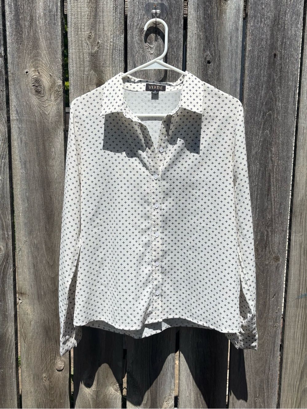 Vixbe Off White Button-Up Blouse